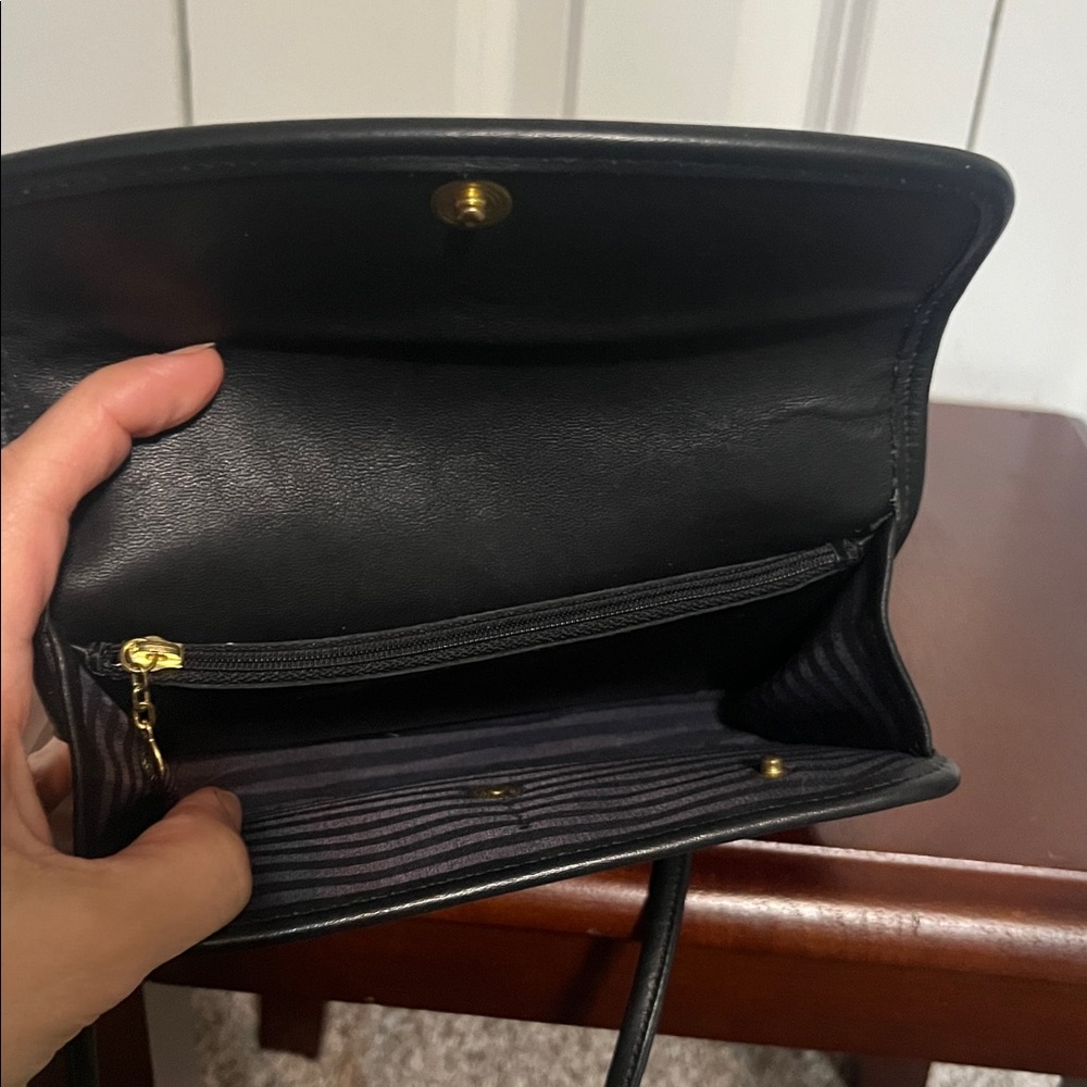 Vintage Coach Envelope Swing Wallet Removable Crossbody Strap Hangtag Black 4873 - Picture 5 of 12